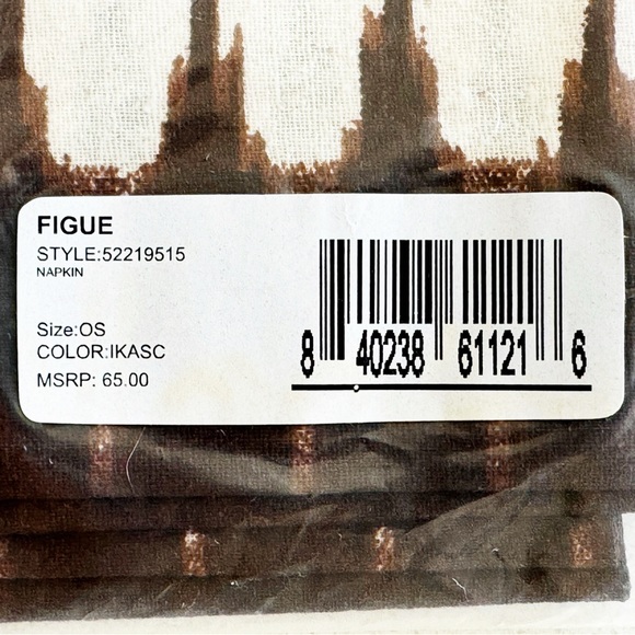 NWT Figue Red, Brown, and White Ikat Napkins - Picture 4 of 9